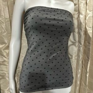 Primadonna medium grey and black polka dot tube top